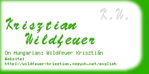 krisztian wildfeuer business card